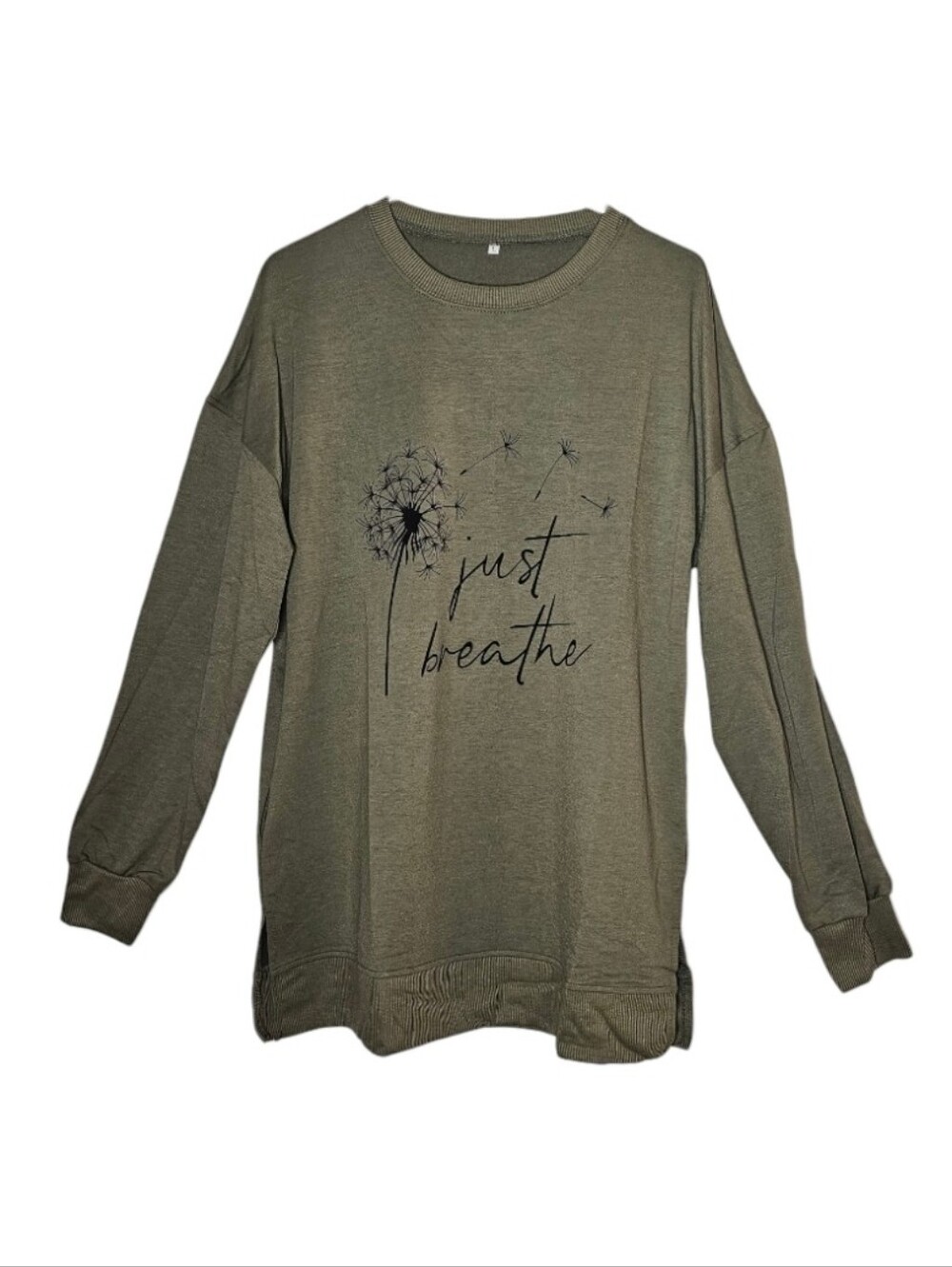Just Breathe Dandelion Graphic Shirt Sz L